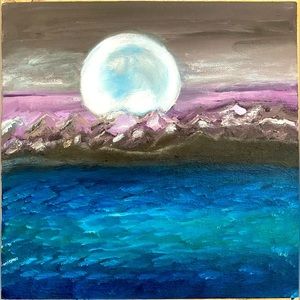 Full Moon Oil Painting.